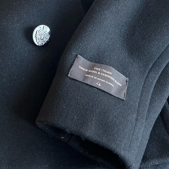 BABATON Black Wool & Cashmere Car Coat Jacket Size Medium - Picture 5 of 7